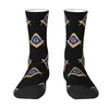 Men's Socks Freemason Gold Square Masonic Dress Men Women Warm Funny Novelty Crew