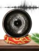 Skålar Handgjorda Black Gold Buddhist Sound Bowl Brons Chime Ornament i Nepal Lämplig för meditation och öronplockning Yoga 12,5 cm