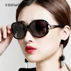 COOYOUNG nouvelles lunettes de soleil pour femmes mode classique diamant grand cadre Anti-UV conduite dames lunettes de soleil femme UV400