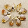 Pendant Necklaces Selling Natural Stone Irregular Fashion Citrine Amethyst Charm DIY Jewelry Making Necklace Bracelet 6pieces Wholesal