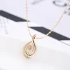 Pendant Necklaces Ladies Fashion Simple Small Fresh Water Drop Fan-Shaped Necklace High Quality Zircon Party Graduation Gift Accessories