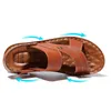 Sandaler Läder Män Skor Plattform Snygg Bekväma sommartofflor Sandalias Hombre Herr Zapatos Plus Size 47