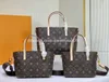 Totes Designer Never Handbag Full Borse da donna in pelle di alta qualità Damier Ebene Vintages Borsa a tracolla classica Shopping con cerniera