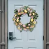 Fleurs décoratives guirlande d'oeufs de pâques porte d'entrée artificielle feuilles vertes guirlande pour la décoration