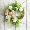 Decorative Flowers Fashion Easy To Hang Door Hanging Wreath Anti-fading Artificial Magnolia Garland Welcome Sign Create Vitality