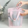 Storage Bags Women Mesh Shopping Bag Clear Female Small Shoulder Eco Handbag Reusable Grocery Shopper Portable Travel