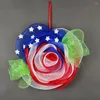Decorative Flowers Fashion Hanging Gauze Garland American Day Party Supplies Eco-friendly Wreath Sequins Design Scene Layout Prop