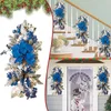 Decorative Flowers Decoration Trim Stairway Stairs Prelit Christmas Led Cordless Lights Up Wreath & Hangs