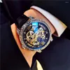 ساعة معصم الموضة ميكانيكية ساعة المعصم الرجال أوتوماتيكي مشاهدة غير رسمية الرياضة الجلود المقاومة للماء 2023 رينوج هومبري