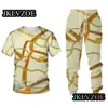 Trainingspakken voor heren Zomerkleding voor heren Set Casual Mode Luxe kettingserie Gedrukt trainingspak T-shirt Broekenset Streetwear Herenkledingpak 230707