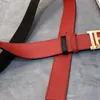 Ceinture BLM pour homme Ceinture en cuir de créateur Cuir de veau 40 MM recto-verso Fond givré Laiton plaqué or Vente uniquement de ceintures en cuir Boucle gratuite avec boîte 005