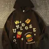 Mens Hoodies Sweatshirts American Retro Retro Marka Nik Hamburger Tasarım Baskılı Çift Tembel Top Pop Giysileri Y2K KAWAII 230710