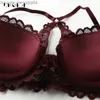 Conjuntos de sutiãs com fechamento frontal Conjunto de cuecas de renda sexy sutiã em V profundo conjunto de calcinhas push up grosso conjunto de lingerie feminina bordado roxo T190910 Z230711