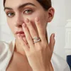 With Side Stones 2Ct Ring Set Luxury Stackable Big Diamond Silver 925 Women Engagement Bridal Wedding Bands Certificate Anillos 230710