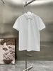 23SS designer Men's Polos Tees luxury T shirt summer triangle letter splicing pocket print t-shirts Casual cotton sleeve printed lapel Tshirts white