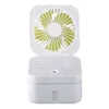 Electric Fans Portable Water Cooler Table Fan Colorful Light Humidifier Mini Electric Fan USB Rechargeable Low Noise for Office Bedroom School