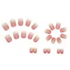 False Nails 24Pcs Coral Color On Square Fake With Nail Glue Acrylic Glossy Short Fit Perfectly & Natural Reusable St