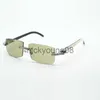 Óculos de sol XL Diamond Cool buffs Óculos de sol Woow 3524031 com pernas de chifre de búfalo híbridas brancas e pretas naturais e lente de corte de 57 mm x0710