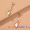 Boucles d'oreilles pendantes baroque perle amulette pierre blanche luxe pierres précieuses créateur de bijoux Vintage naturel chinois réel 925 clous d'oreille en argent