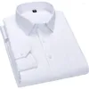 Męskie ubranie koszule BigTall męskie paski formalne społeczne z długimi rękawami praca biznesowa inteligentna koszula na co dzień Plus rozmiar 47 48