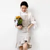 Fartuch kuchenny dziewczyna Art fartuch kawiarnia kwiaciarnia kombinezon sukienka akcesoria do pieczenia gotowanie restauracja fartuch kuchenny czyste fartuchy R230707