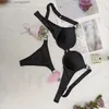 Bras Sets Brand Letter Rhinestone Underwear Women Sex Secrets Bikini Thong Lingerie Set Adjustable Push Up Bra BCD Cup Panty 2 Piece X0526 Z230711