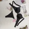 Set di reggiseni Lettera di marca Biancheria intima di strass Donne Sex Secrets Bikini Perizoma Lingerie Set Reggiseno push-up regolabile BCD Cup Panty 2 pezzi X0526 Z230711