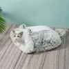 Cat Sleeping Bag Self-Warming Cat Bed Semi-enclosed Plush Pet Mat Soft Cat Bag