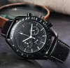 Novo designer Omeg Mens watch Watches All Dial Work Quartz Watch High Quality Top Luxury Brand Chronograph Clock watch pulseira de relógio de borracha