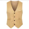 Hommes gilets printemps et automne britannique mode costume gilet Slim Fit Kam épaule débardeur Version coréenne cheval Jack