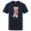 T-shirts pour hommes d'été grand T-shirt en coton ample boxeur fort ours en peluche impression amusante à manches courtes haut à la mode décontracté S-XXXXL