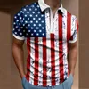 メンズポロシャツメンズサマートップスポロシャツアメリカ国旗アメリカンスタイルTシャツファッショントラックスーツ高品質トップカジュアルカラフル通気性230710