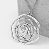 Anhänger Halsketten 1PCS Antike Große Ton Hohl Abstrahierte Blume Charms Anhänger Lagenlook Link Kette Choker Halskette