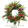 Kwiaty ozdobne Wiosna Kolorowy Wieniec Domek Garland Sztuczny 35 cm / 40 cm Dziki Kwiat Korona Element Dekoracji Drzwi