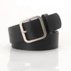 Belts PU Leather Belt For Women Square Pin Buckle Black Jeans Pants Vintage Strap Female Designer Waistband