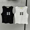 Women's Plus Size T-Shirt designer Letters Knitted Tanks Tops White Black Womens Sweaters Sexy Street Style Vest Knits Shirts Z08S