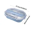 Matservis Lunchboxbehållare med 3 fack Bento ätpinnar för barn Diskmaskin Termisk köksförvaring