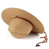 Berets Sun Hat Sweat Absorbing Band Breathable Protection Wide Brim Lady Travel Straw Costume Accessories