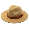 Chapéu de palha panamá natural em formato macio verão feminino/masculino aba larga praia boné de sol proteção UV chapéu fedora