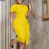 Sıradan Elbise Kadın İş Kalemi Elbise 3xl Cap Sleeve Bodycon Midi İş Ofisi Lady Pelegant Düğün Konuk Kokteyl Partisi