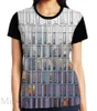 T-shirt da donna T-shirt da uomo con stampa divertente T-shirt da donna Illustrazione di architettura - T-shirt grafica per facciate di edifici T-shirt con scollo a V