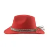 Западные ковбойские шляпы для женщин Федорас филтированная кеп -группа Belt Casuall Панама верблюжь