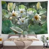 Tapestries Home Decor Summer Style Wall Tapestry Lotus Print Polyester Tapestry for Living Room Bedroom Aestheticism Background Women Gift R230710