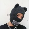 Bonnet / Casquettes de crâne INS Hot Men's Winter Bear Big Ear Beanie Hat Warm Hip-hop Punk Funny Party Tricoté Chapeaux D'hiver Pour Femmes Automne Bonnets De Laine J230710