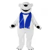 Nouveau Costume de mascotte d'ours blanc de caractère adulte robe de noël d'halloween accessoires de corps complet tenue Costume de mascotte