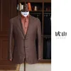 Mens Blazers Single Breasted Cashmere Blend Silk Business Casual Suit