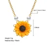 Pendant Necklaces Sunflower Clavicle Necklace For Women Gold Color Chain Small Daisy Pearl Collar Zircon Jewelry Gift