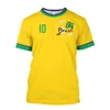 Herren-T-Shirts, Brasilien-Trikot, Herren-T-Shirt, brasilianische Flagge, Auswahl, Fußballmannschafts-Shirt, O-Ausschnitt, übergroße Baumwolle, kurzärmlig, Herrenbekleidung, Oberteil 230710