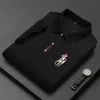 Męskie koszulki letnie męskie koszulka Polo moda marka Business Casual guzik do klapy luksusowe hafty koszulka z krótkim rękawem odzież męska 230710