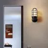 Wall Lamp Loft American Retro Outdoor Waterproof Lights Bar Corridor Cage Iron Room Decor Mirror Led